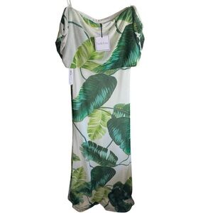 Premier Amour - Tropical Leaf Print Maxi Dress - Size 10 - Fast Ship